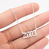 2003 Birth Year Number 201 Stainless Steel Pendant Cable Chain Necklaces FS-WGB5F08-35-1