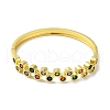 Brass Pave Cubic Zirconia Hinged Bangles for Women BJEW-B091-01G-02-2