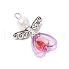 Heart Acrylic Pendants PALLOY-JF03725-03-4