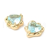 Brass Micro Pave Cubic Zirconia Charms KK-L208-06G-01-3