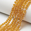 Electroplate Transparent Glass Beads Strands EGLA-A034-T8mm-H17-1