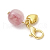 Round Resin Imitation Cat Eye Pendant Decorations HJEW-JM03047-02-5