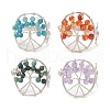 Natural Gemstone Beads with Solid Round Brass Beads and Eco-Friendly Copper Wire Rings RJEW-TA00183-2