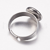 Tarnish Resistant Adjustable 201 Stainless Steel Finger Rings Components STAS-I097-038P-3