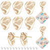 BENECREAT 16Pcs Brass Stud Earrings Findings KK-BC0011-30-1