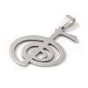 Non-Tarnish Reiki Symbol 201 Stainless Steel Pendants STAS-A094-03A-P-2