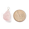 Rough Raw Natural Rose Quartz Pendants PALLOY-JF01785-01-3
