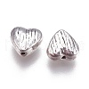 Tibetan Style Alloy Heart Carved Stripes Beads TIBEB-5667-AS-FF-2