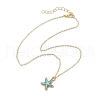 Alloy Enamel Starfish Pendants Necklaces NJEW-JN04770-4