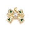 Brass Micro Pave Cubic Zirconia Pendants KK-K401-19G-2