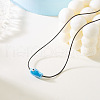 Fish Porcelain Pendant Black Wax Cord Necklaces FS-WG7FFA4-04-1