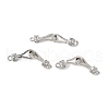 Rack Plating Brass Micro Pave Clear Cubic Zirconia Fold Over Clasps KK-S384-15P-1