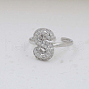 Brass Micro Pave Clear Cubic Zirconia Cuff Rings FS-WG17FF6-19-1