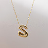 Brass Chunky Initial Pendant Necklaces WG97A63-19-1