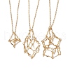 3Pcs 3 Styles 304 Stainless Steel Cable Chain Macrame Pouch Empty Stone Holder Necklace Making NJEW-JN04972-1