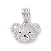 Brass Micro Pave Cubic Zirconia Pendants KK-C012-03P-06-1