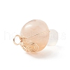 Natural Cherry Blossom Agate Copper Wire Wrapped Pendants PALLOY-TA00006-04-4