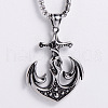 Stainless Steel Cross Anchor Pendant Necklaces for Men ZG1065-3