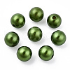 Spray Painted ABS Plastic Imitation Pearl Beads OACR-T015-05C-09-3