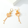 Heart Tassel Brass Hoop Earrings JA5879-3