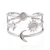 304 Stainless Steel Cuff Rings Components STAS-N113-03P-2