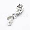 Anti-Tarnish Rhodium Plated 925 Sterling Silver Micro Pave Cubic Zirconia Pendant Bails STER-E053-48P-1