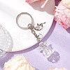 Glass & Tibetan Style Alloy Keychain KEYC-MZ00037-10-1