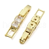 Brass Pave Clear Cubic Zirconia Watch Band Clasps KK-Q804-26G-2
