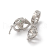 Rack Plating Brass Micro Pave Cubic Zirconia Fold Over Clasps KK-A222-02A-P-2