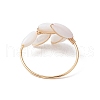 Copper Wire Wrapped Dyed Natural Shell Finger Rings for Women RJEW-TA00139-4