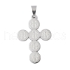 Tarnish Resistant 304 Stainless Steel Saint Benedict Medal Cross Pendants STAS-F012-12-1