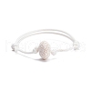 Natural Lava Rock Beaded Cord Bracelet BJEW-JB07681-01-1