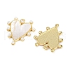Brass Pave Natural White Shell Pendants KK-S526-65G-2