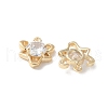 Brass Micro Pave Clear Cubic Zirconia Pendants KK-Q031-15G-2