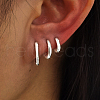 3Pcs S925 Sterling Silver Hoop Earrings UA6918-2-3