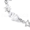 Natural Howlite Chip Link Bracelets BJEW-JB11592-01-3