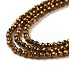 Electroplate Glass Beads Strands GLAA-H021-01A-FP01-4