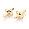 Ion Plating(IP) 304 Stainless Steel Micro Pave Cubic Zirconia Charms STAS-N110-01E-G-2