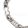 Tarnish Resistant 201 Stainless Steel Byzantine Chain Bracelets BJEW-B078-94P-2