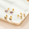 3Pairs 3Color Elegant S925 Sterling Silver Stud Earrings with Rhinestone KH6473-7-1
