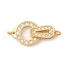 Brass Micro Pave Rhinestone Fold Over Clasps KK-S407-15G-1