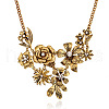 Retro Alloy Crystal Rhinestone Flower Pendant Bib Necklaces for Women FS-WGB73F9-02-3