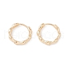 Brass Oval Beaded Hoop Earrings for Women KK-A158-04G-1