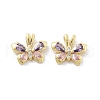 Brass Micro Pave Cubic Zirconia Pendants KK-Z098-06G-1