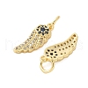 Brass Micro Pave Cubic Zirconia Pendants KK-U056-40G-2