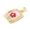 Brass Enamel Pendants KK-Z102-22G-3