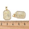 Brass Micro Pave Clear Cubic Zirconia Pendants KK-Q031-27G-3
