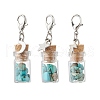 Synthetic Turquoise Chips inside Glass Wishing Bottle Pendant Decoration HJEW-JM03306-02-2