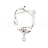 Brass Micro Pave Clear Cubic Zirconia Bead Frame KK-K371-49S-1