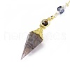 Resin Hexagonal Pointed Dowsing Pendulums(Brass Finding and Gemstone Inside) G-L521-A09-3